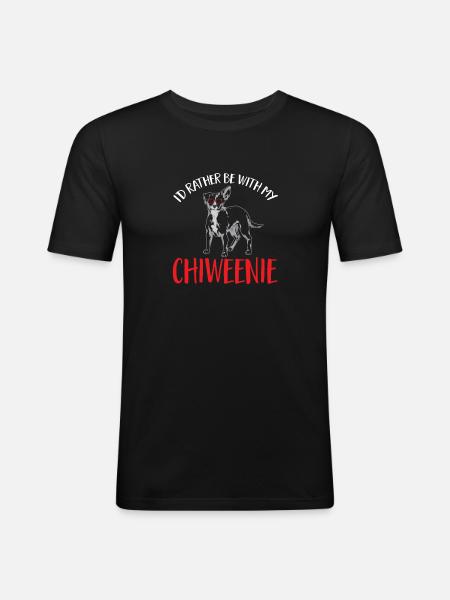 Chiweenie Chien - T-shirt près du corps Homme - noir