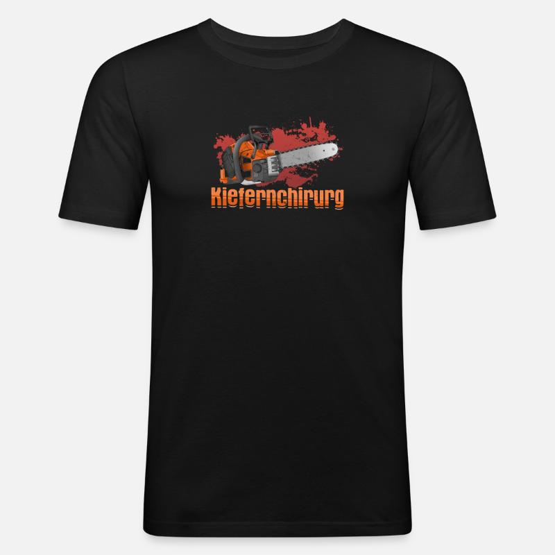 Kiefernchirurg - Männer Slim Fit T-Shirt - Schwarz