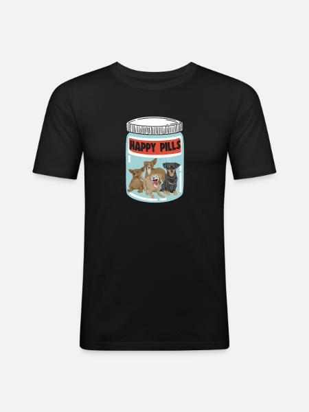 Chiweenie Chien - T-shirt près du corps Homme - noir