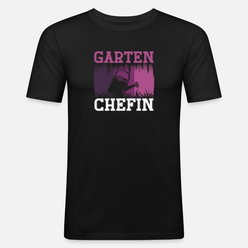 Garten Chefin - Männer Slim Fit T-Shirt - Schwarz
