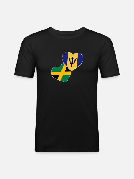 Barbados flag Barbadian bayan - Men's Slim Fit T-Shirt - black