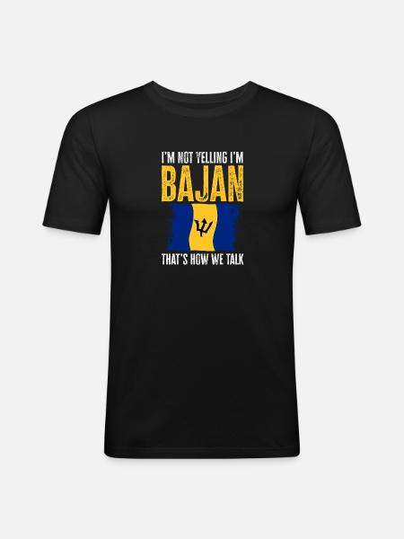 Barbados flag Barbadian bayan - Men's Slim Fit T-Shirt - black