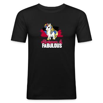Antigua and Barbuda flag - Men's Slim Fit T-Shirt - black - Front - Nik (191cm)