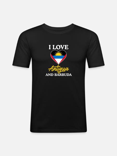 Antigua and Barbuda flag - Men's Slim Fit T-Shirt - black