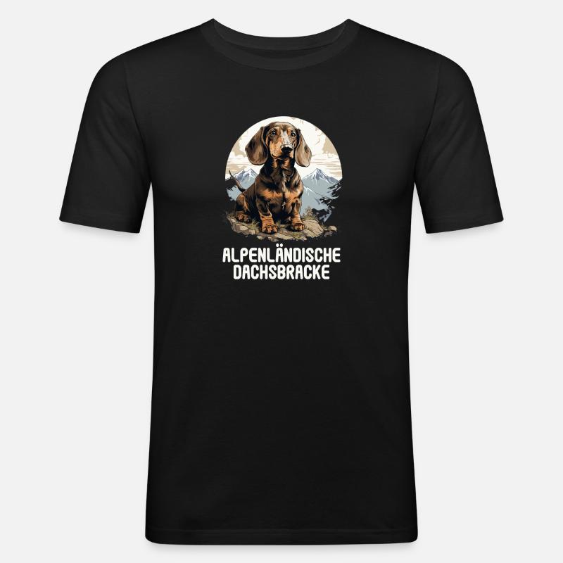 Alpenländische Dachsbracke - Männer Slim Fit T-Shirt - Schwarz