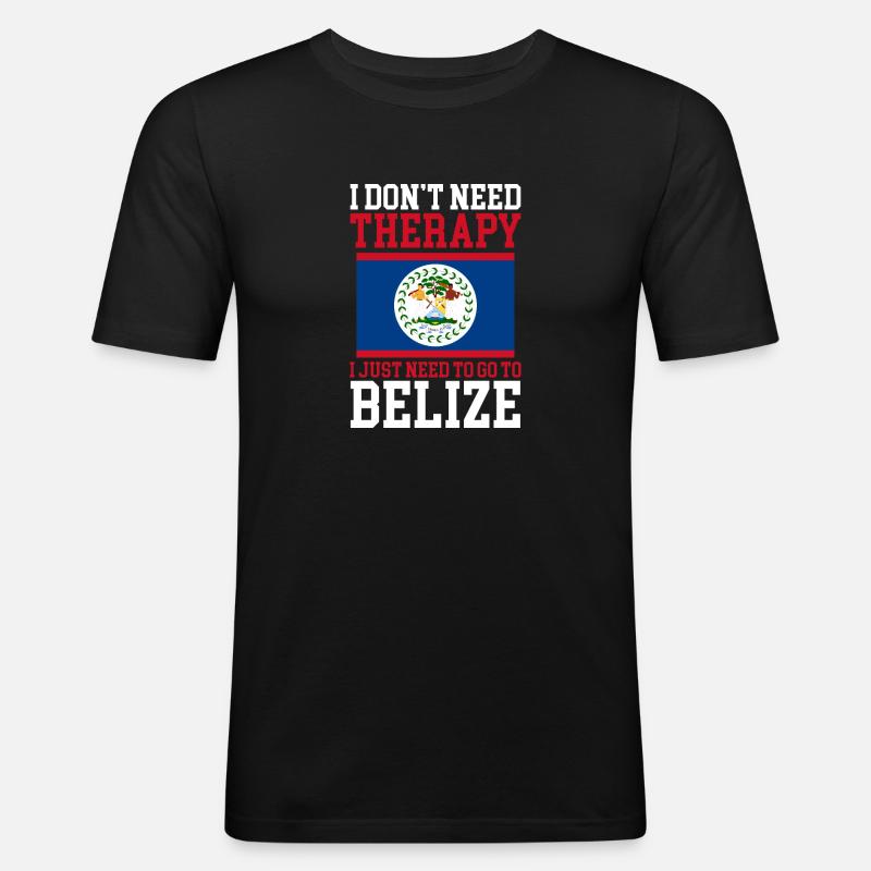 Belize Flagge Belizer - Männer Slim Fit T-Shirt - Schwarz