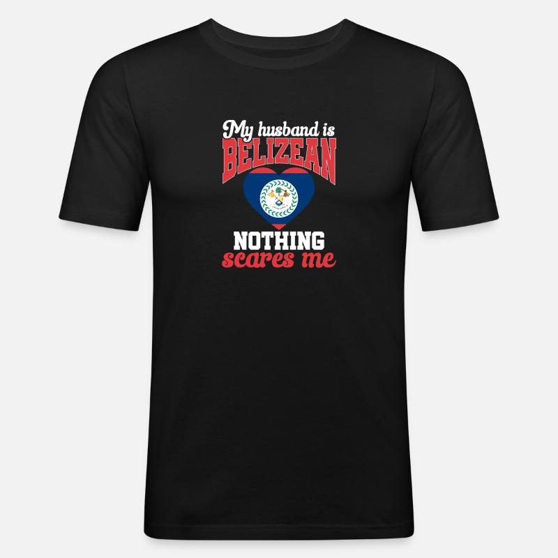 Belize Flagge Belizer - Männer Slim Fit T-Shirt - Schwarz