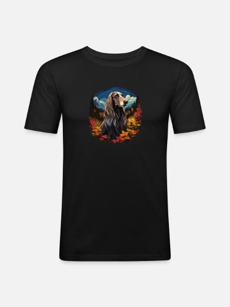 Dog Afghan Hound - Men's Slim Fit T-Shirt - black