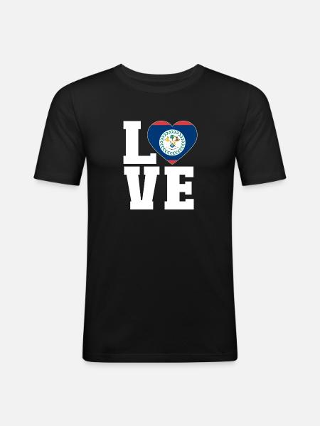 Belize Flagge Belizer - Männer Slim Fit T-Shirt - Schwarz
