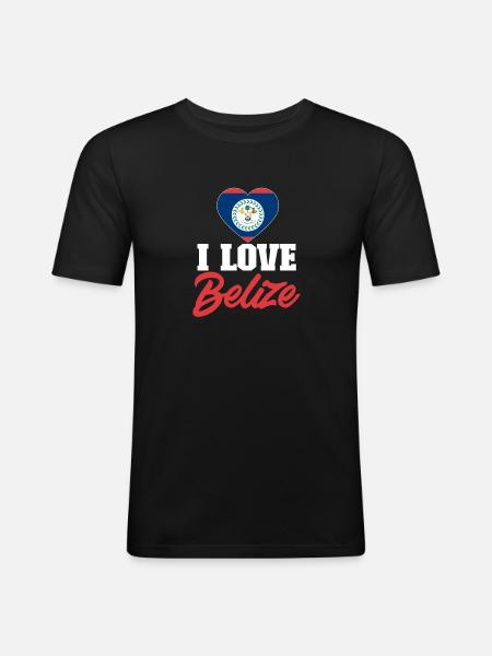 Belize Flag Belizean - Men's Slim Fit T-Shirt - black
