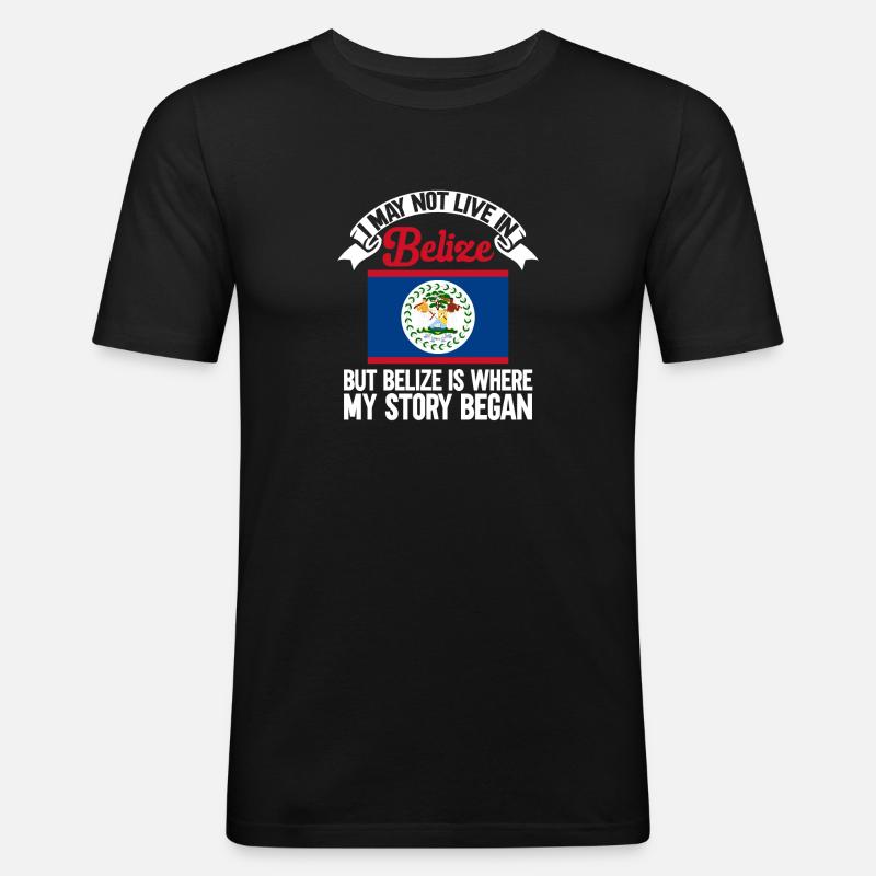 Belize Flagge Belizer - Männer Slim Fit T-Shirt - Schwarz