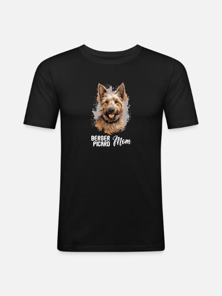 Dog Berger Picard - Men's Slim Fit T-Shirt - black
