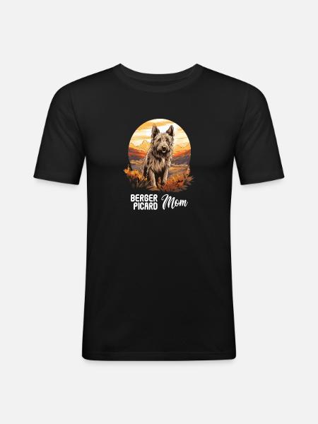 Hund Berger Picard - Männer Slim Fit T-Shirt - Schwarz