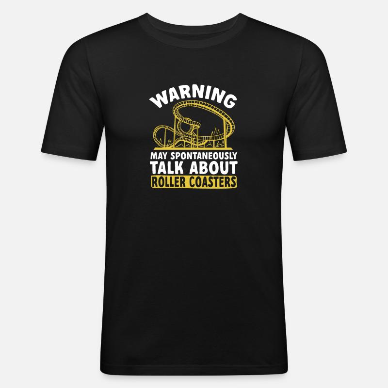 Achterbahn Rollercoaster Freizeitpark - Männer Slim Fit T-Shirt - Schwarz