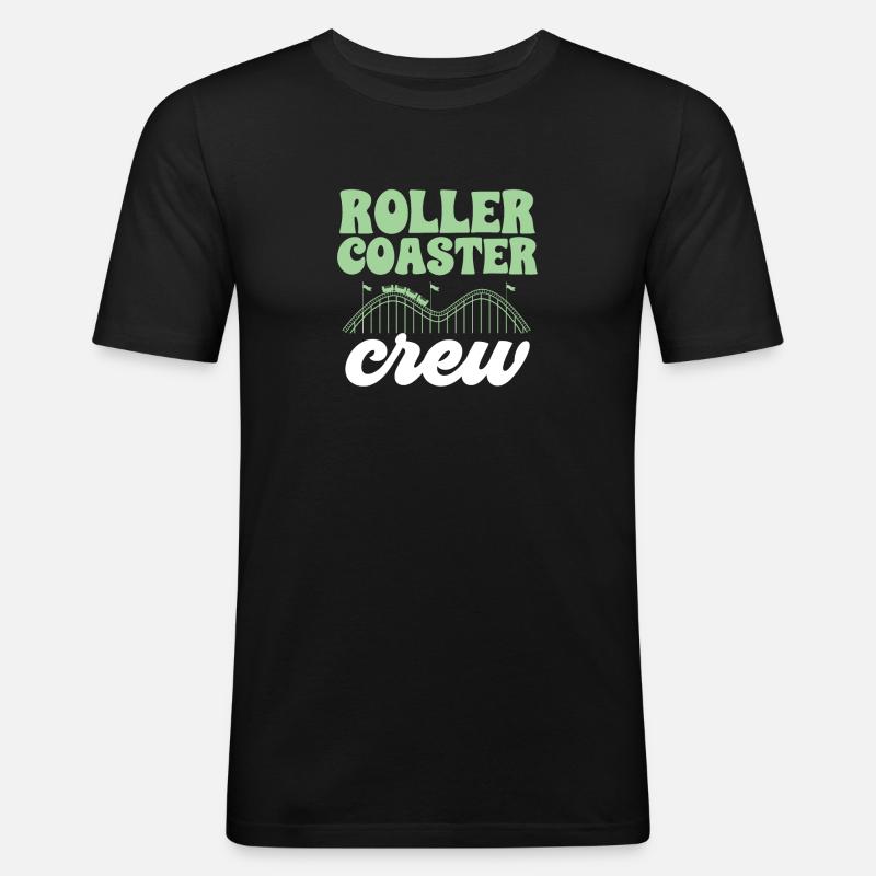 Achterbahn Rollercoaster Freizeitpark - Männer Slim Fit T-Shirt - Schwarz