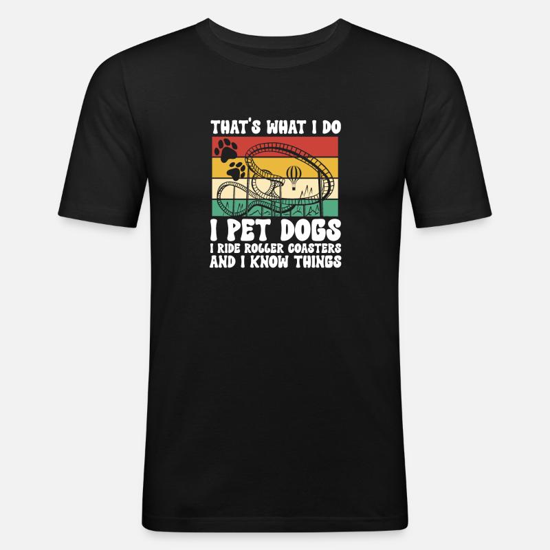 Achterbahn Rollercoaster Freizeitpark - Männer Slim Fit T-Shirt - Schwarz