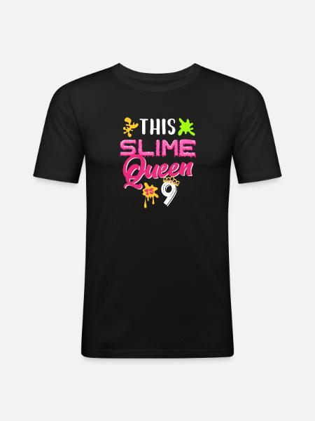 This slime queen is 9 - Men's Slim Fit T-Shirt - black