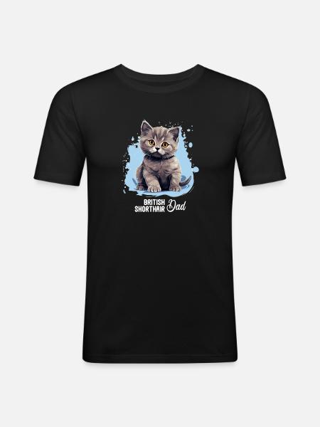 British Shorthair - Men's Slim Fit T-Shirt - black