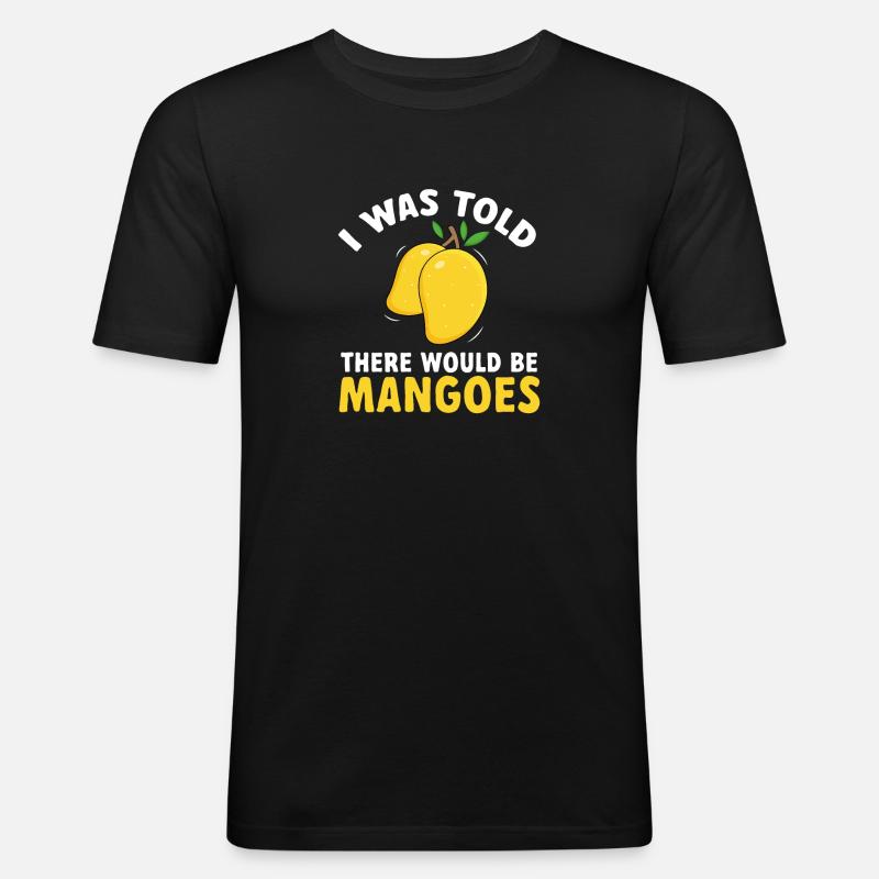 Mango Frucht Mango - Männer Slim Fit T-Shirt - Schwarz