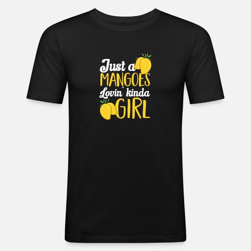 Mango Frucht Mango - Männer Slim Fit T-Shirt - Schwarz
