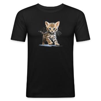 Savannah - Men's Slim Fit T-Shirt - black - Front - Nik (191cm)