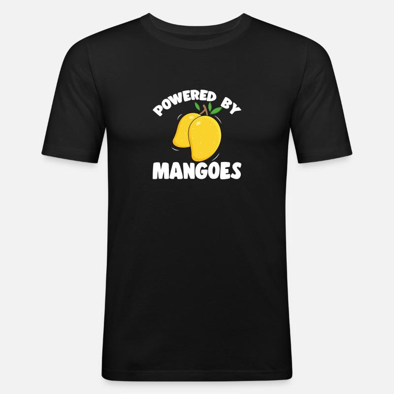 Mango Frucht Mango - Männer Slim Fit T-Shirt - Schwarz