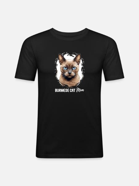 Burmese Cat Burma Katze - Men's Slim Fit T-Shirt - black