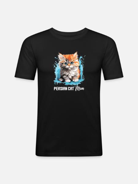 Persian Cat Perser Katze - Men's Slim Fit T-Shirt - black