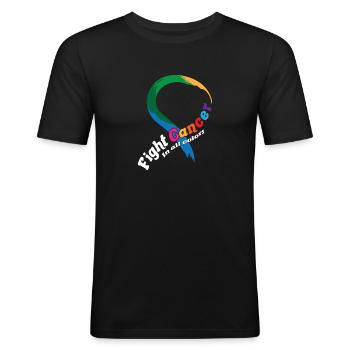 Cancer Survivor Support Fight Cancer In All Colors - Männer Slim Fit T-Shirt - Schwarz - Vorne - Nik (191cm)