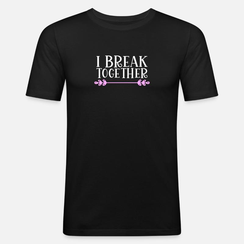 I break together Denglisch - Men's Slim Fit T-Shirt - black