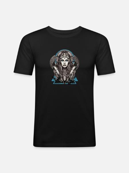 Mythology and Strength The Shieldmaiden - Men's Slim Fit T-Shirt - black