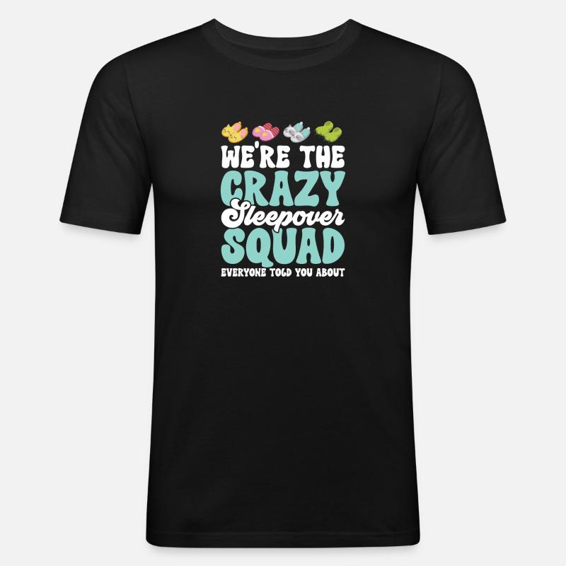 Übernachtungsparty Pyjama Pyjamaparty - Männer Slim Fit T-Shirt - Schwarz