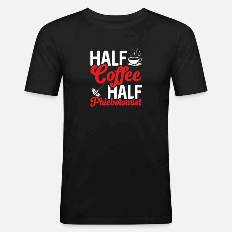 Phlebotomie Blutabnahme Blut Krankenschwester - Männer Slim Fit T-Shirt - Schwarz