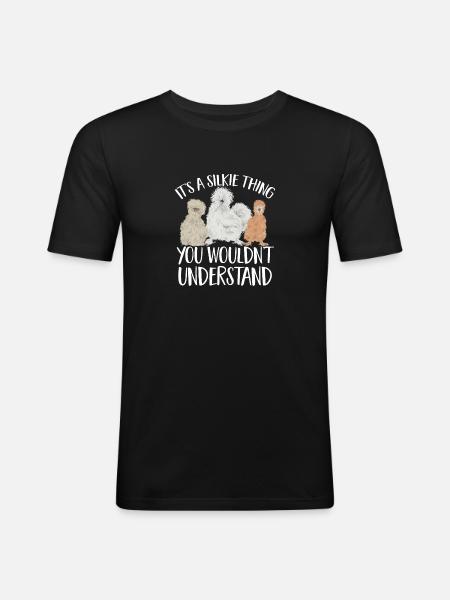 Seidenhuhn Silkie Chicken - Men's Slim Fit T-Shirt - black