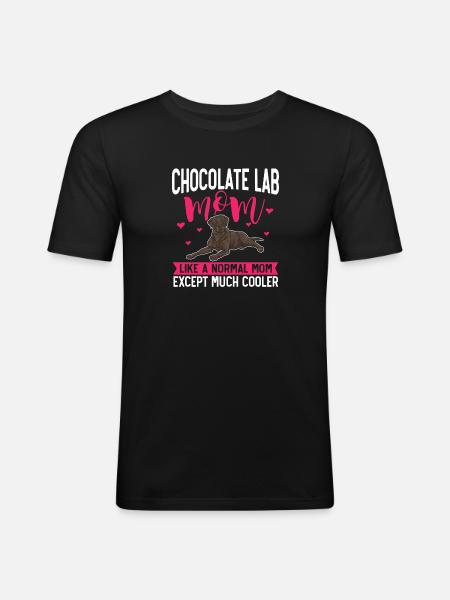 Chocolate Labrador Retriever dog - Men's Slim Fit T-Shirt - black