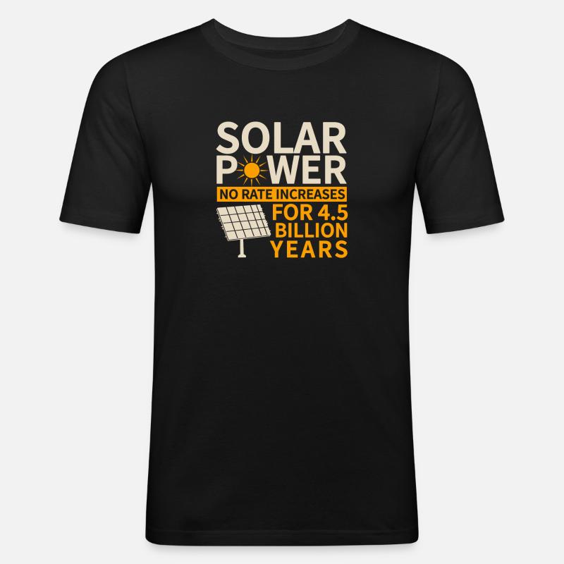 Solarmodul Solarenergie Solarstrom - Männer Slim Fit T-Shirt - Schwarz