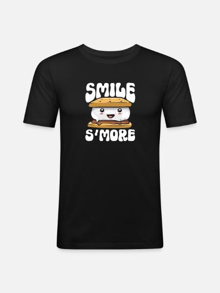 S'more Campfire Marshmallow Camping - Men's Slim Fit T-Shirt - black