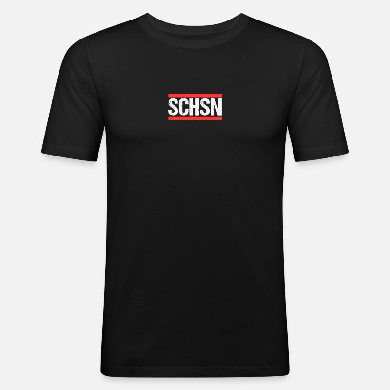 Sachse Sächsin Sachsen - Männer Slim Fit T-Shirt - Schwarz