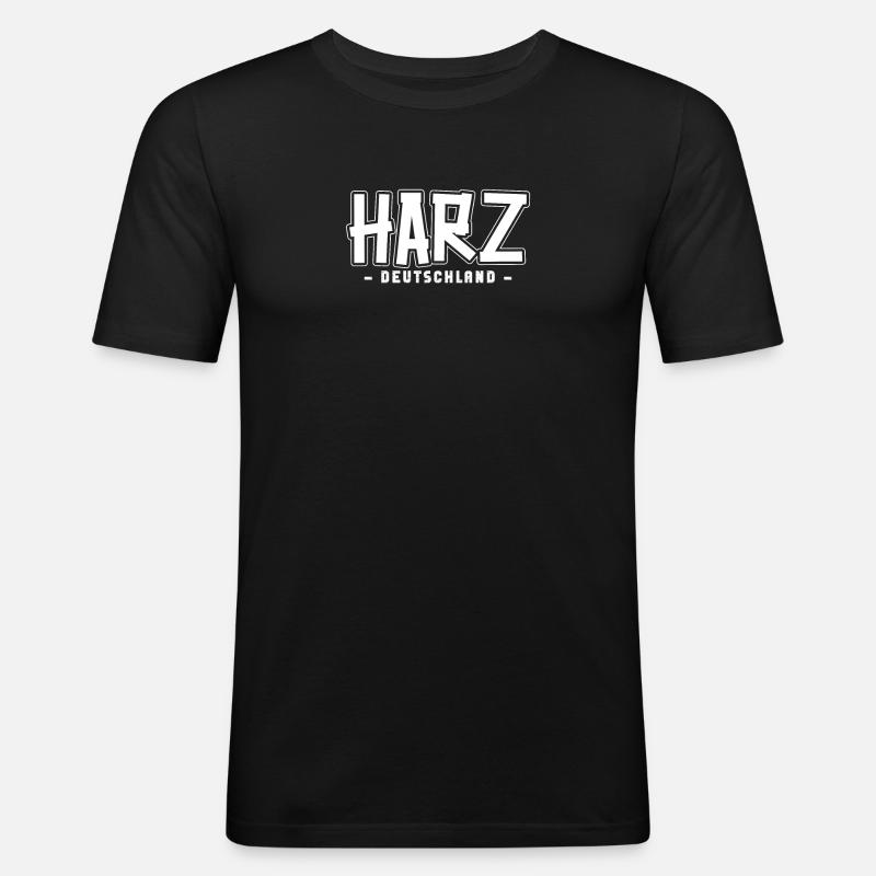 Harz - Männer Slim Fit T-Shirt - Schwarz