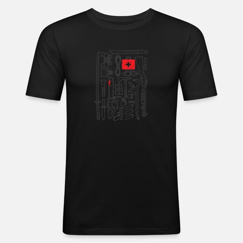 Zombie Apocalypse Zombie Hunter Apocalyptical - Männer Slim Fit T-Shirt - Schwarz