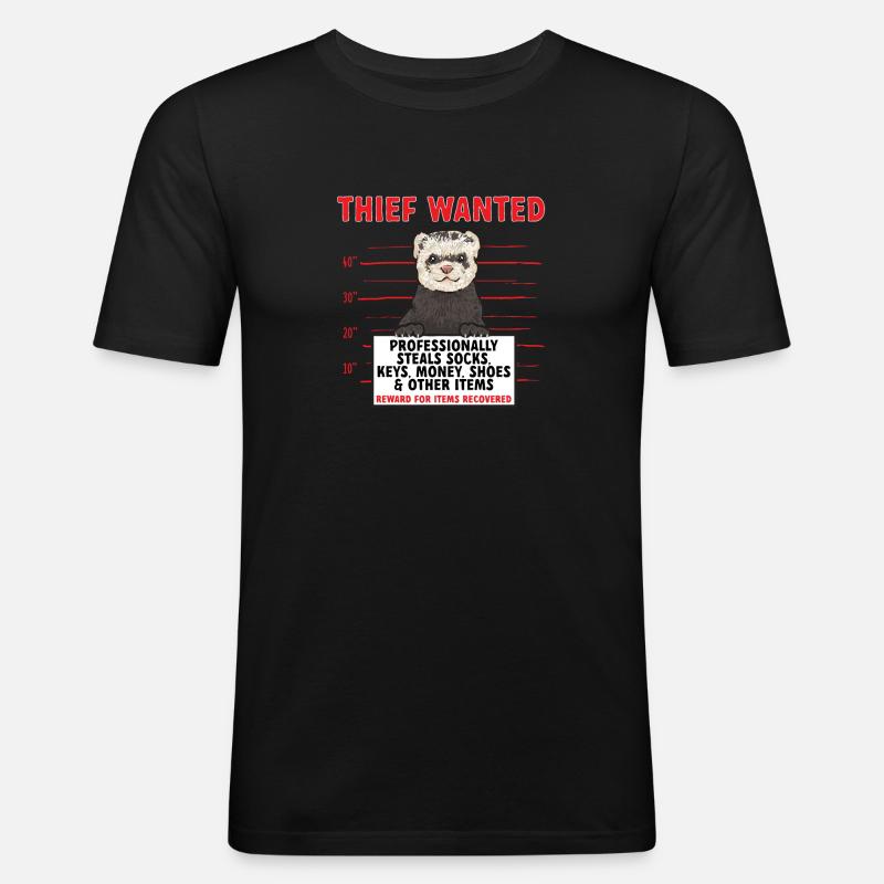 Frettchen Besitzer Frettchen - Männer Slim Fit T-Shirt - Schwarz