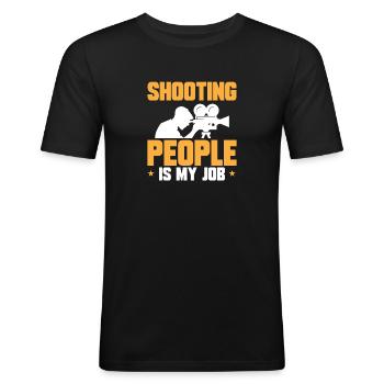 Video Editor Filmmaker Videographer - Men's Slim Fit T-Shirt - black - Front - Nik (191cm)