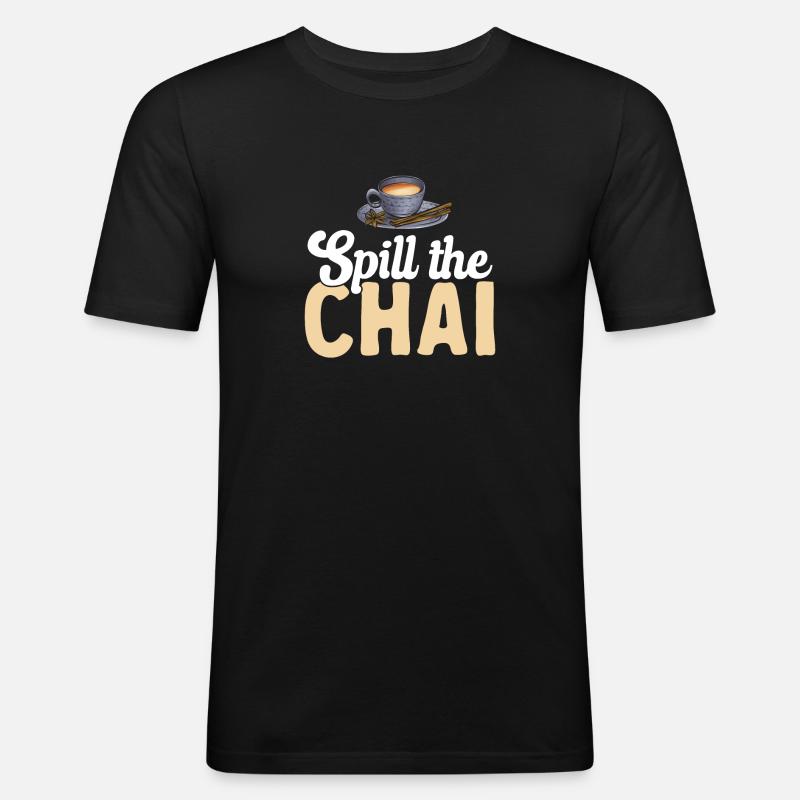 Chai Tee Masala Chai - Männer Slim Fit T-Shirt - Schwarz