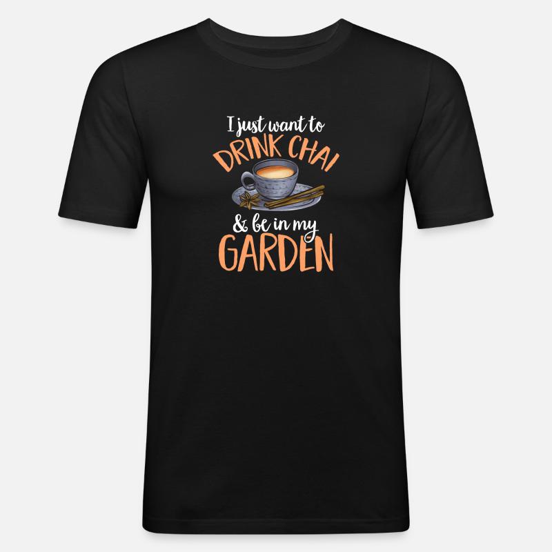 Chai Tee Masala Chai - Männer Slim Fit T-Shirt - Schwarz