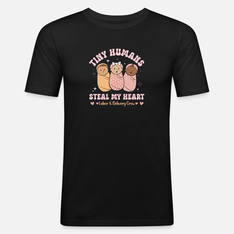 Krankenschwester Baby Entbindungsschwester - Männer Slim Fit T-Shirt - Schwarz