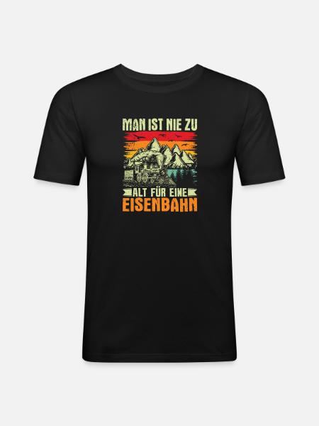 Modelleisenbahner Eisenbahner Geschenkidee - Männer Slim Fit T-Shirt - Schwarz