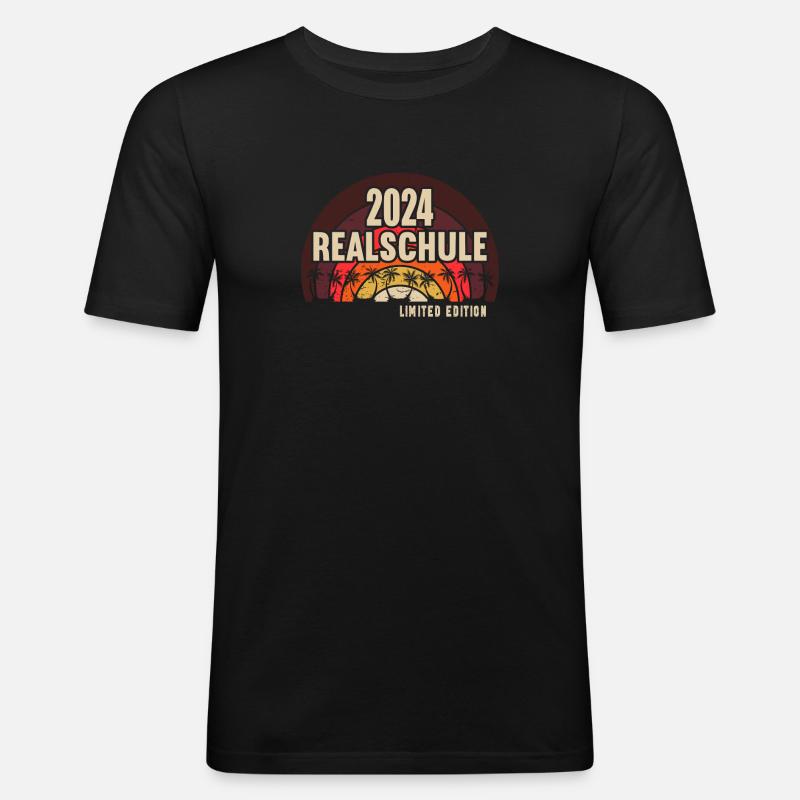 Realschule Junge Mädchen Realschule 2024 - Männer Slim Fit T-Shirt - Schwarz