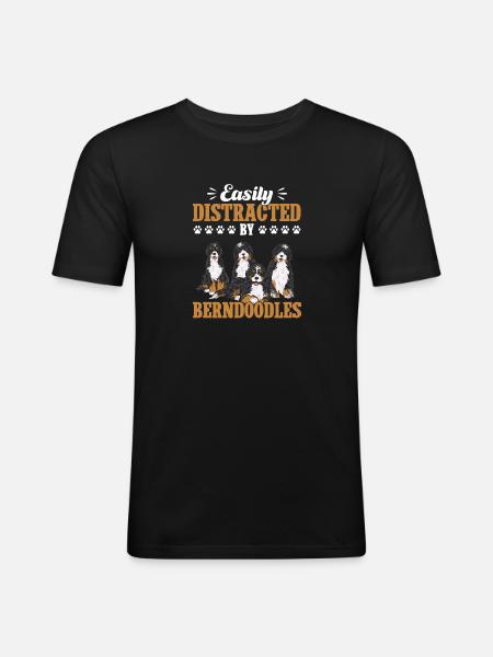 Bernedoodle Hund - Männer Slim Fit T-Shirt - Schwarz