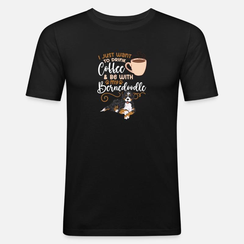 Bernedoodle Hund - Männer Slim Fit T-Shirt - Schwarz