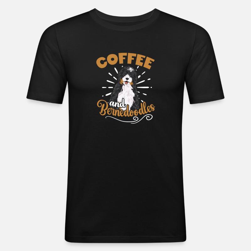 Bernedoodle Hund - Männer Slim Fit T-Shirt - Schwarz